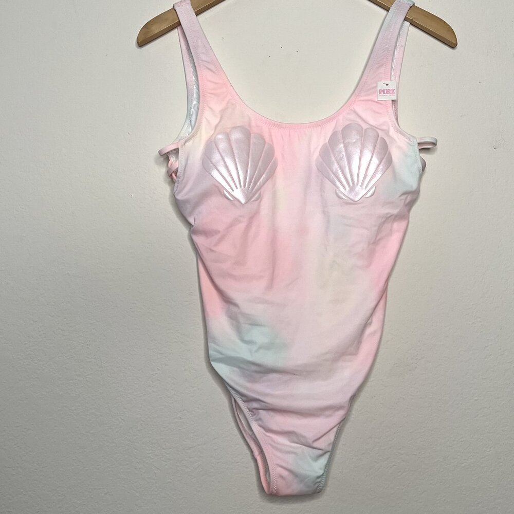 Mermaid Seashell Pastel Tie Dye One Piece Swimming Suit Tags Attached Size M